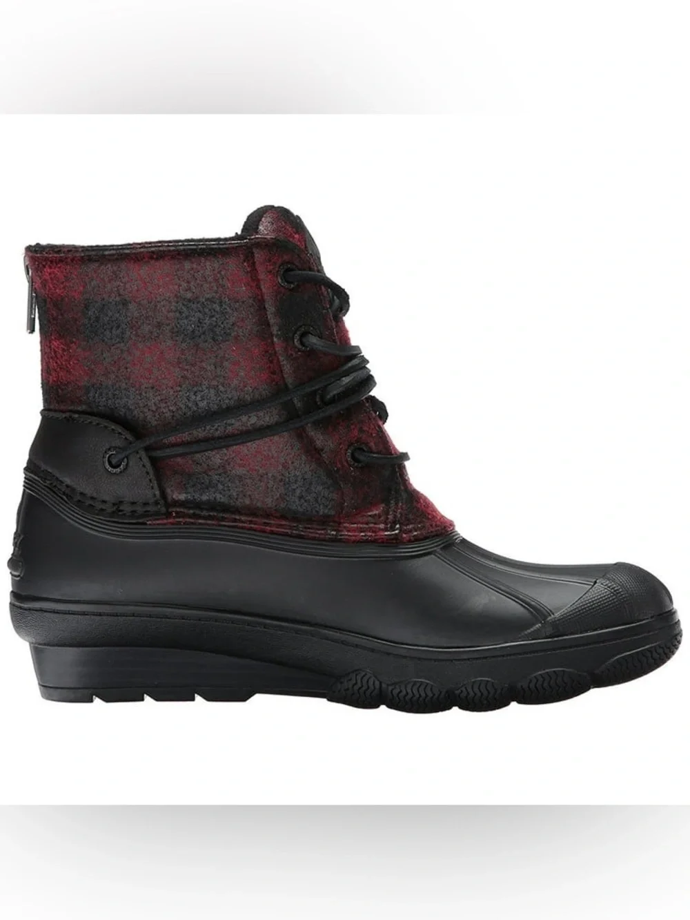 Sperry Black & Red Lace-Up Duck Boot